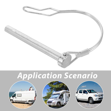 SWETRACE Hitch Lock Pin Travel Trailer Hitch Cotter Pin Stainless Steel Silver 1Set.