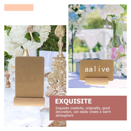 SWETRACE 10Pcs Wood Small Cards Holders Khaki Rectangular Slit for Home Decor Party Supplies.