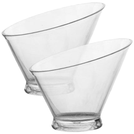 SWETRACE 2Pcs Plastic Dessert Bowls for Food Serving Clear and Portable.