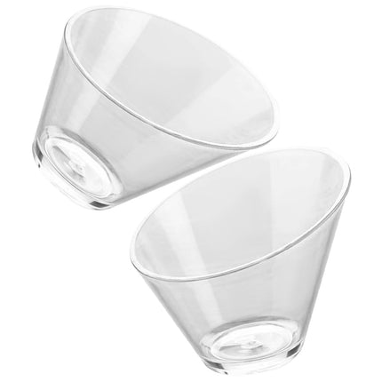 SWETRACE 2Pcs Plastic Dessert Bowls for Food Serving Clear and Portable.