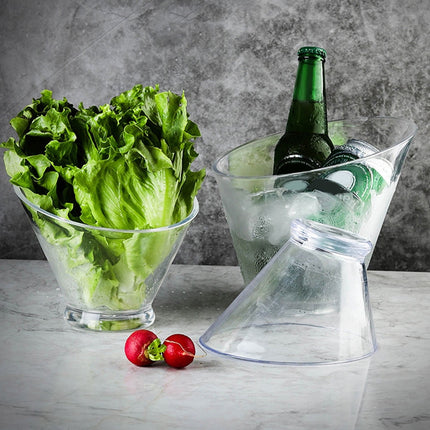 SWETRACE 2Pcs Plastic Dessert Bowls for Food Serving Clear and Portable.