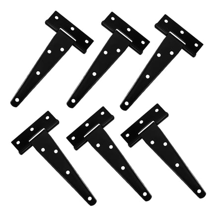 SWETRACE 6Pcs Heavy Duty Gate Hinges in T-Shape Black for Outdoor Projects.