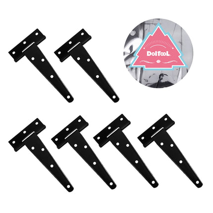 SWETRACE 6Pcs Heavy Duty Gate Hinges in T-Shape Black for Outdoor Projects.