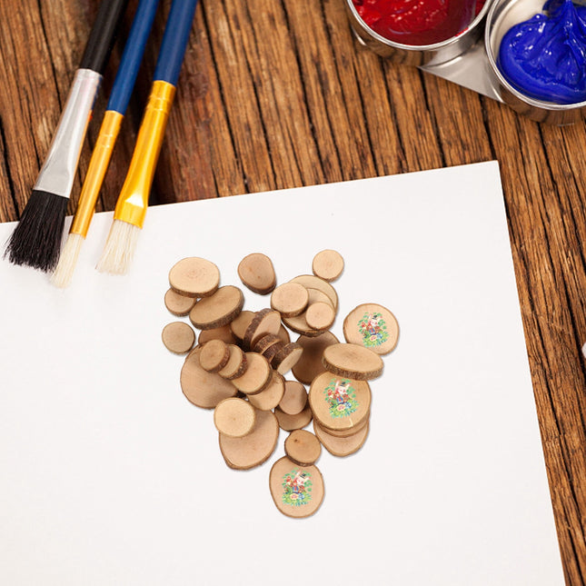 SWETRACE 1 Set Diy Wood Slices for Wedding Decorations Light Brown Round Bark Shapes Smooth Surface.