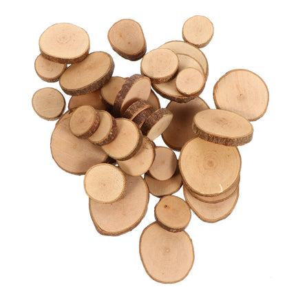 SWETRACE 1 Set Diy Wood Slices for Wedding Decorations Light Brown Round Bark Shapes Smooth Surface.