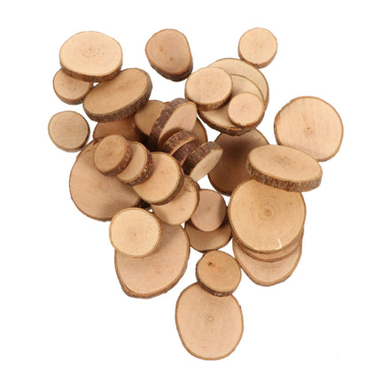 SWETRACE 1 Set Diy Wood Slices for Wedding Decorations Light Brown Round Bark Shapes Smooth Surface.