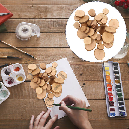 SWETRACE 1 Set Diy Wood Slices for Wedding Decorations Light Brown Round Bark Shapes Smooth Surface.