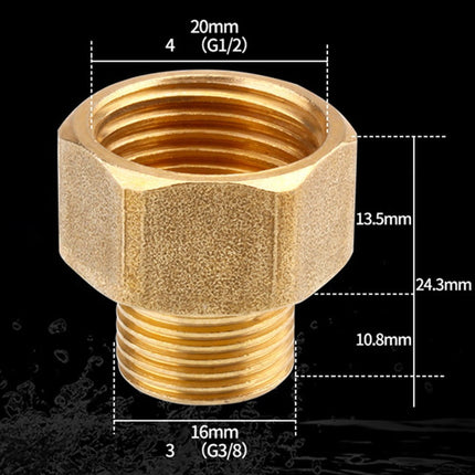 Brass Pipe Fittings Water Hose Adapter G 1/2 Female To G 3/8 Male Reducer.