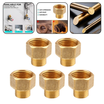 Brass Pipe Fittings Water Hose Adapter G 1/2 Female To G 3/8 Male Reducer.