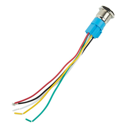 19Mm Latching Push Button Switch 12V Dc On Off Stainless Steel Led Self-Locking Green.