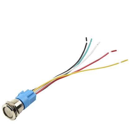 19Mm Latching Push Button Switch 12V Dc On Off Stainless Steel Led Self-Locking Green Red.