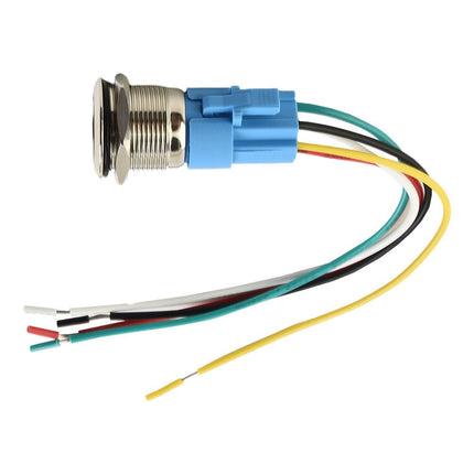 19Mm Latching Push Button Switch 12V Dc On Off Stainless Steel Led Self-Locking Green Red.