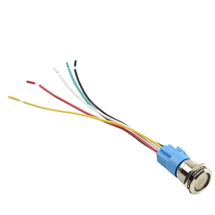 19Mm Latching Push Button Switch 12V Dc On Off Stainless Steel Led Self-Locking Green Red.
