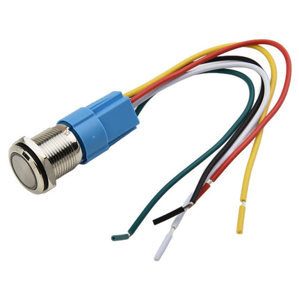 19Mm Latching Push Button Switch 12V Dc On Off Stainless Steel Led Self-Locking Green Yellow.