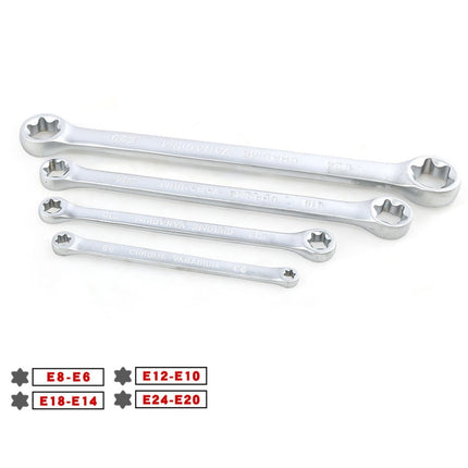 4Pcs Star Double Torx Wrench Spanner E6- E24 E-Type Double-Ended Hexagon.
