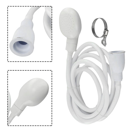 Push On Shower Hose & Head for Single Tap Spray Mixer Tap Bath Tap Kitchen 2M.