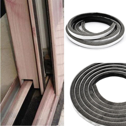 Decor Bottom Bristle Pile Seal Film Door Draught Excluder Brush Weather Strip 10M 5/9/15/23Mm Diy Home High Quality White 9×5Mm Grey.