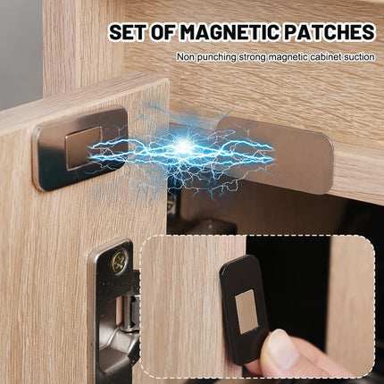 Drawer Catches Easy Installation Powerful Magnetic Closure Secure Hold Silver 5 Set.