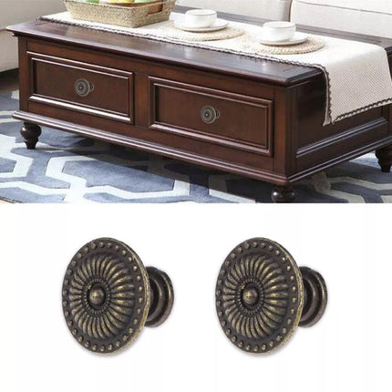 Antique Style Cabinet Knobs Set Of 4 Vintage Drawer Pulls Black Handles.