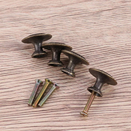 Antique Style Cabinet Knobs Set Of 4 Vintage Drawer Pulls Black Handles.