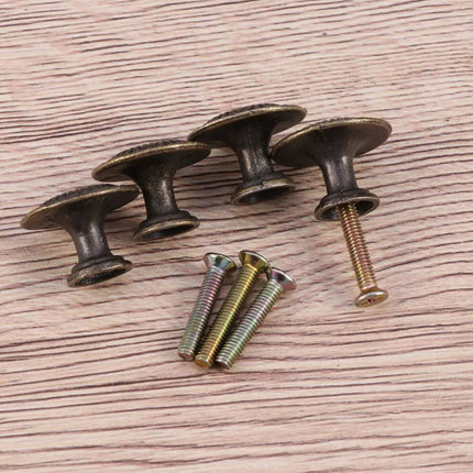 Antique Style Cabinet Knobs Set Of 4 Vintage Drawer Pulls Black Handles.