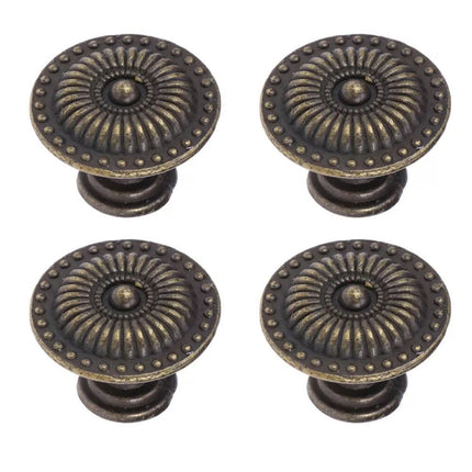 Antique Style Cabinet Knobs Set Of 4 Vintage Drawer Pulls Black Handles.