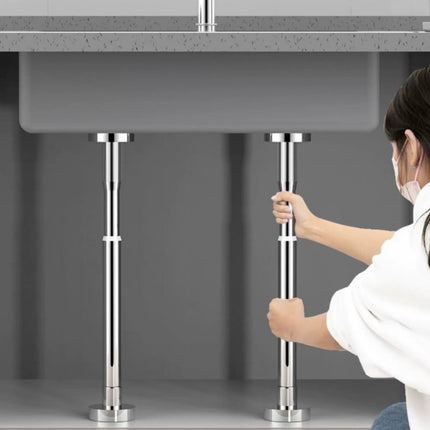 2Pcs Kitchen Sink Brackets Stainless Steel Adjustable Kitchen Sink Bracket Bottom installation Support Legs Kitchen Fixtures (50-80cm Silvery) 35-50cm Silvery.