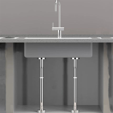 2Pcs Kitchen Sink Brackets Stainless Steel Adjustable Kitchen Sink Bracket Bottom installation Support Legs Kitchen Fixtures (50-80cm Silvery) 35-50cm Silvery.