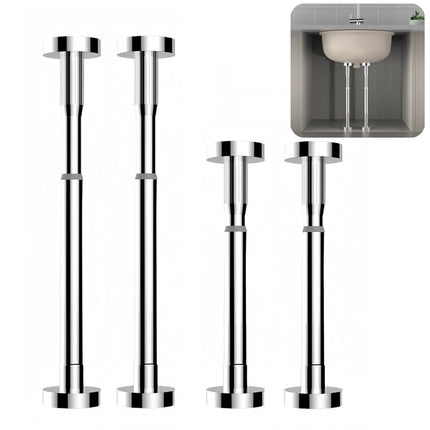 2Pcs Kitchen Sink Brackets Stainless Steel Adjustable Kitchen Sink Bracket Bottom installation Support Legs Kitchen Fixtures (50-80cm Silvery) 35-50cm Silvery.
