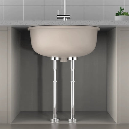 2Pcs Kitchen Sink Brackets Stainless Steel Adjustable Kitchen Sink Bracket Bottom installation Support Legs Kitchen Fixtures (50-80cm Silvery) 50-80cm Silvery.