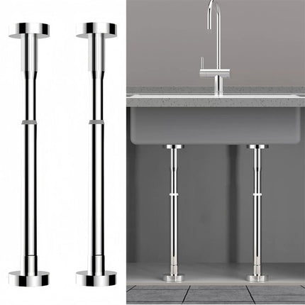 2Pcs Kitchen Sink Brackets Stainless Steel Adjustable Kitchen Sink Bracket Bottom installation Support Legs Kitchen Fixtures (50-80cm Silvery) 50-80cm Silvery.