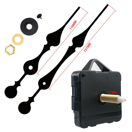 Quality Silent Quartz Diy Mechanism Movement Kit Large Long Hands Clock Movement High Torque Wall Clock Accessories Black E Smile Home B.