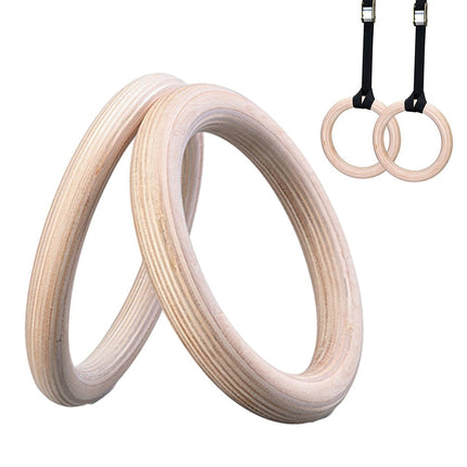 Wooden Gymnastics Rings Perfect For Strength And Conditioning Training 25Mm 19Cm.