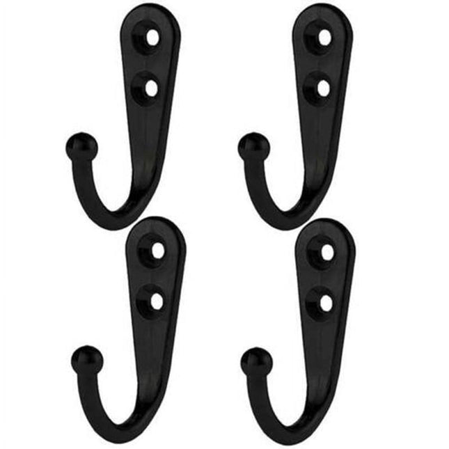 10pcs Vintage Wall Hooks With Screws Hangers Door Wall Metal Screws Zinc Alloy Hanger Hook For Home Decorative Hanging Storage Black Smile Home.