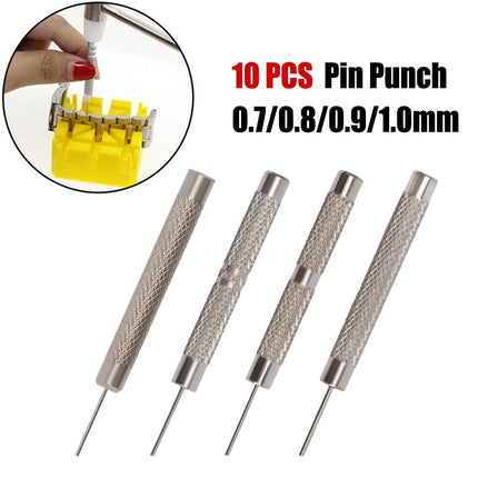 Watch Strap Pin Pin Punch Link Punch Pin Stick- Watch Repair Tool 0.7-1.0Mm 10Pcs Bar Hammer Punch Thimble Durables 0.9Mm Smile Home 0.7 mm.
