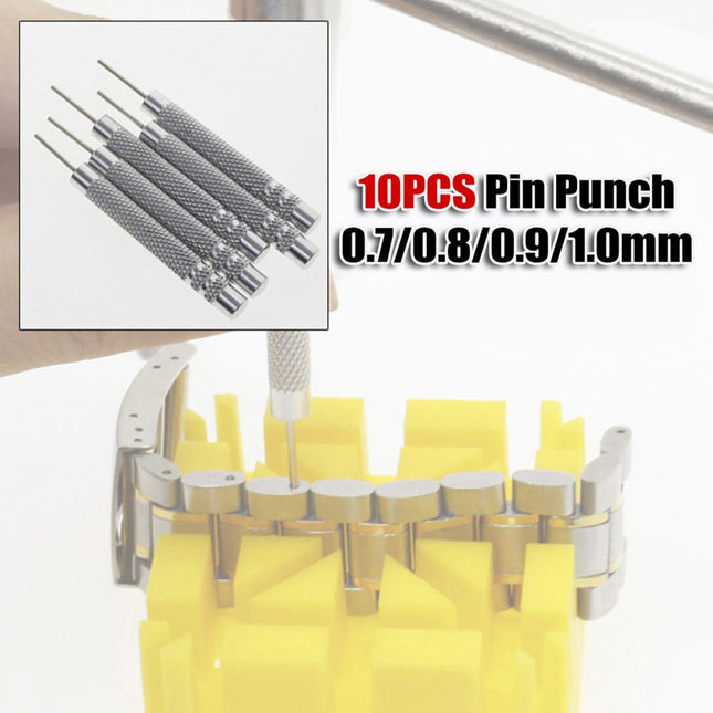Watch Strap Pin Pin Punch Link Punch Pin Stick- Watch Repair Tool 0.7-1.0Mm 10Pcs Bar Hammer Punch Thimble Durables 0.9Mm Smile Home 0.9 mm.