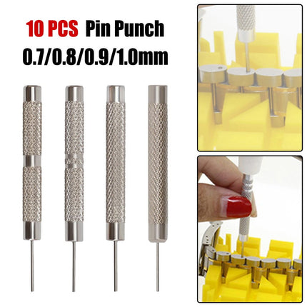 Watch Strap Pin Pin Punch Link Punch Pin Stick- Watch Repair Tool 0.7-1.0Mm 10Pcs Bar Hammer Punch Thimble Durables 0.9Mm Smile Home 0.9 mm.