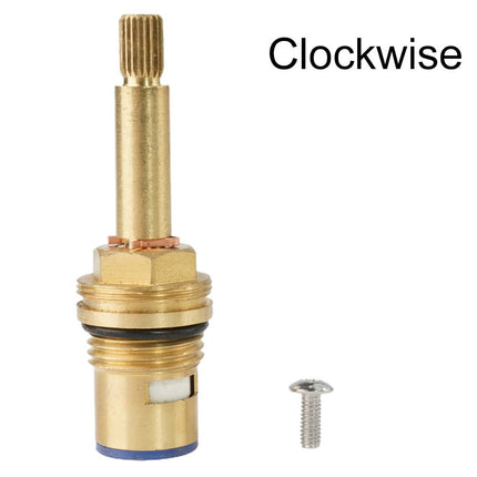 Shower Bath Taps Valve Cartridge Quarter Turn Flow Long Tall Stem Insert 20 1/2" Bathroom Fixture Faucet Replacement Parts Anti-Clockwise Smile Home Clockwise.
