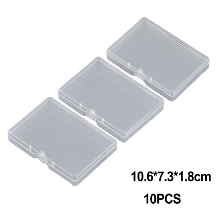 10pcs Transparent Plastic Storage Box Rectangle Box Case For Parts Tools Storage Box Jewelry Earring Display Case Bead Container 1# Smile Home 1#.
