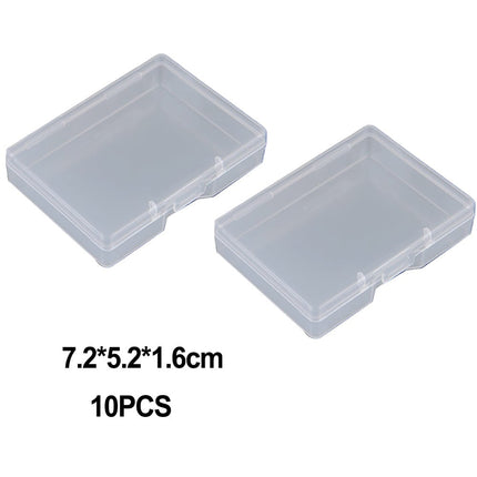 10pcs Transparent Plastic Storage Box Rectangle Box Case For Parts Tools Storage Box Jewelry Earring Display Case Bead Container 1# Smile Home 1#.
