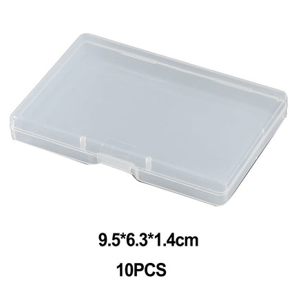 10pcs Transparent Plastic Storage Box Rectangle Box Case For Parts Tools Storage Box Jewelry Earring Display Case Bead Container 1# Smile Home 2#.