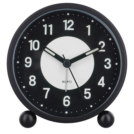Battery Operated Clock Glow-in-the-Dark Alarm Clock Bedroom Children's Table Non-Ticking Glow-in-the-Dark Dial Smile Home.