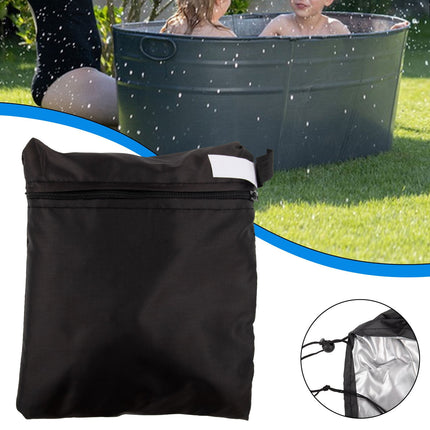 4Ft/6Ft/8Ft Bathtub Cover Pool Hot Tub Cover Oval Reservoir Ice Bath Cover Tank Cover Oxford Cloth Waterproof Tank Pool Cover 8Ft 8'.