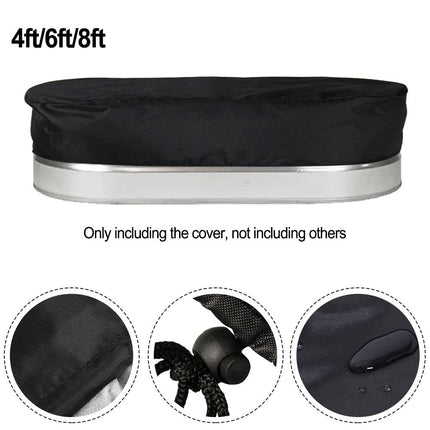 4Ft/6Ft/8Ft Bathtub Cover Pool Hot Tub Cover Oval Reservoir Ice Bath Cover Tank Cover Oxford Cloth Waterproof Tank Pool Cover 8Ft 8'.