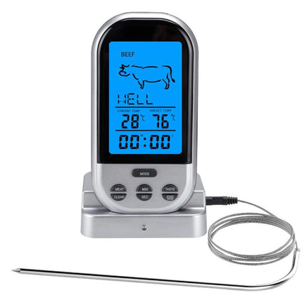 Arkzeo 1* Wireless Grilling Thermometer Food Meat Oven Bbq Thermometer Digital Wireless Remote Probe Cooking Set Grill For Cooking.