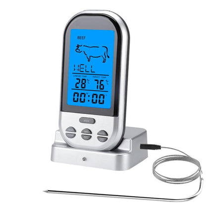 Arkzeo 1* Wireless Grilling Thermometer Food Meat Oven Bbq Thermometer Digital Wireless Remote Probe Cooking Set Grill For Cooking.
