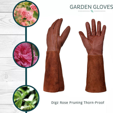 Rose Pruning Thorn-Proof Gardening Gloves with Forearm Protection for Men and Wo XL.