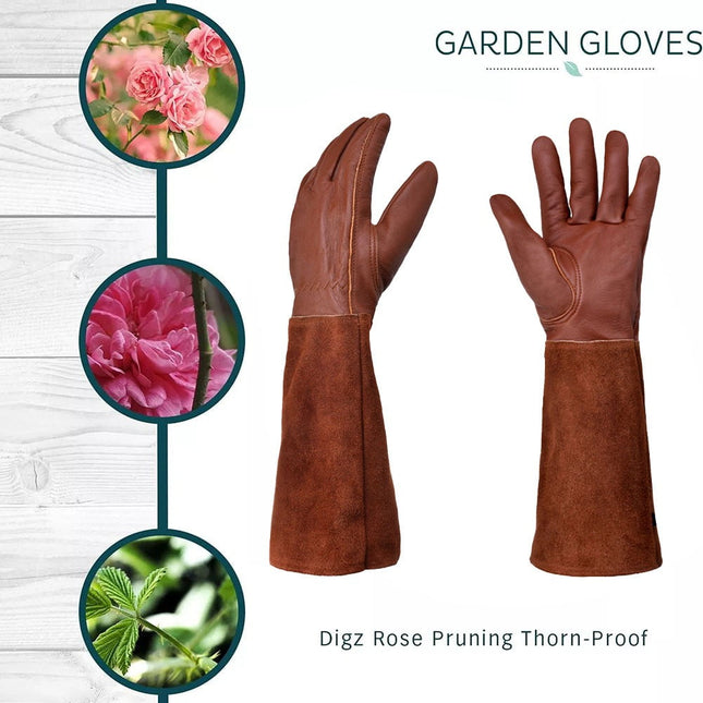 Rose Pruning Thorn-Proof Gardening Gloves with Forearm Protection for Men and Wo XL.