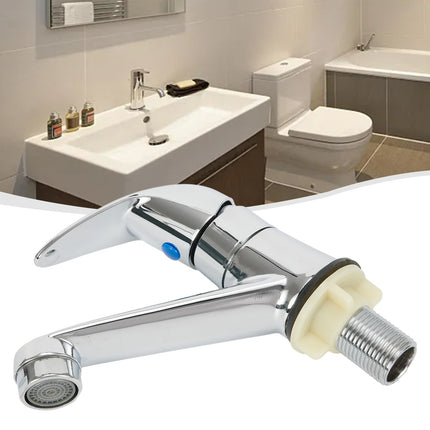 Arkzeo Chrome Basin Faucet Cold Sink Water Basin Tap Single Handle Faucet Tap Deck Mounted for Bathroom Kitchen Replacement.