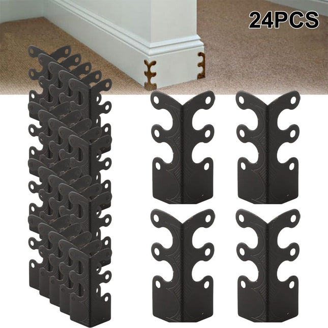 Corner Protectors Vintage Metal Corner Protectors 6 Pcs For Stylish Baseboard Black 12Pcs Smile Home Black 24Pcs.